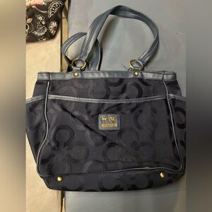 Navy blue coach purse